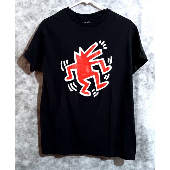 Keith Haring tee tshirt Mens Sz M black 100% cotton - Picture 1 of 2